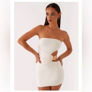 Peppermayo Exclusive - So Iconic Mini Dress - Ivory. Size: Small, Price $70 obo